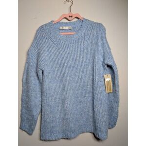 RD Style Womens Long Sleeves Knitted Riibbed Fluffy Crew Neck Pullover Small NWT